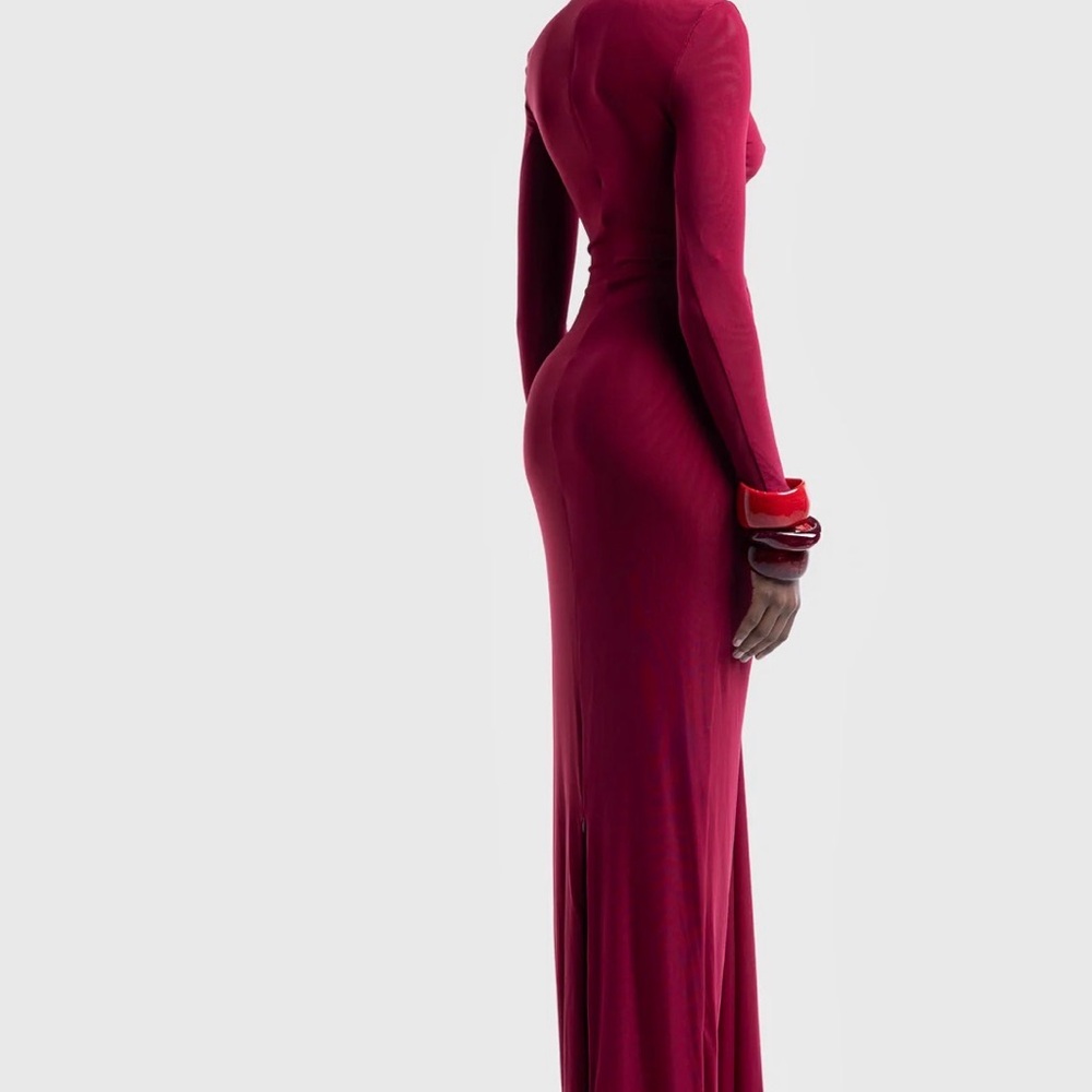 BBXBRAND ALUYA MESH DRESS - DEEP CHERRY - Picture 2 of 7